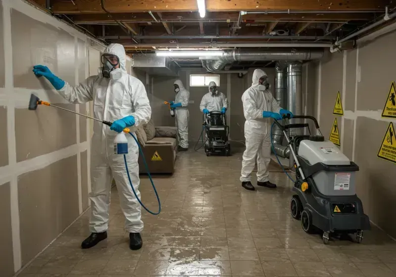 Basement Moisture Removal and Structural Drying process in Bourbon County, KS